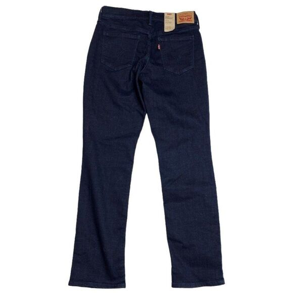 Levi's 505 Straight Jeans Women's 26 Short Dark Navy Blue Super-Stretch Mid-Rise - Picture 4 of 12
